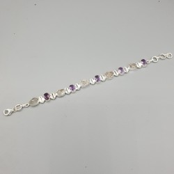 925 Sterling zilveren armband Herkimer diamant en Amethist