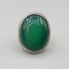 925 Sterling zilveren ring met brede ovale groene Onyx 18 mm