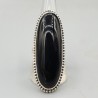 925 Sterling zilveren ring met smalle ovale zwarte Onyx