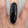 925 Sterling zilveren ring met smalle ovale zwarte Onyx