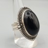 925 Sterling zilveren ring gezet met zwarte Onyx 18 mm