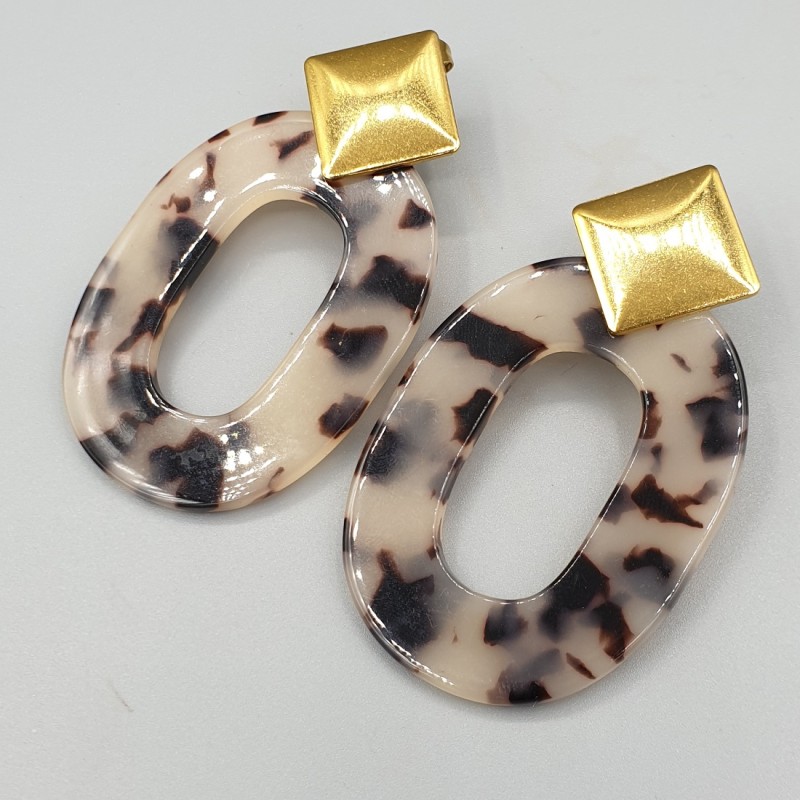Vergulde oorbellen resin