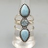 925 Sterling zilveren ring Larimar en blauw Topaas 18 mm