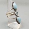 925 Sterling zilveren ring Larimar en blauw Topaas 18 mm