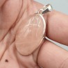925 Sterling zilveren hanger smalle ovale Rozenkwarts