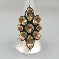 925 Sterling zilveren ring met Citrien verstelbaar