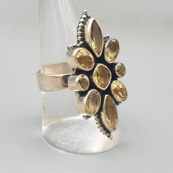 925 Sterling zilveren ring met Citrien verstelbaar