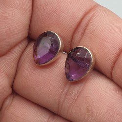 925 Sterling zilveren oorknoppen met Amethist