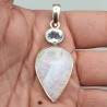 925 Sterling zilveren hanger blauw Topaas en Maansteen