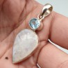 925 Sterling zilveren hanger blauw Topaas en Maansteen
