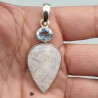 925 Sterling zilveren hanger blauw Topaas en Maansteen