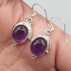 925 Sterling zilveren oorbellen met ovale Amethist