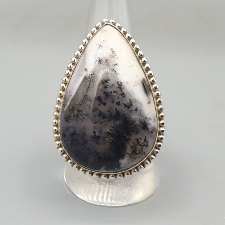 925 Sterling zilveren ring Dendriet Opaal 19 mm