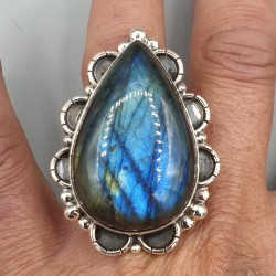 925 Sterling zilveren ring Labradoriet verstelbaar