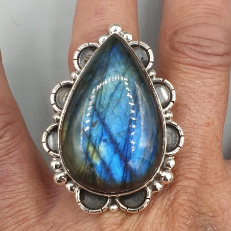 925 Sterling zilveren ring Labradoriet verstelbaar