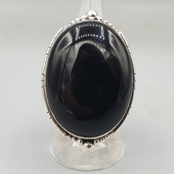 925 Sterling zilveren ring zwarte Onyx verstelbaar