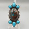 925 Sterling zilveren ring Chrysocolla en Turkoois verstelbaar