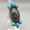 925 Sterling zilveren ring Chrysocolla en Turkoois verstelbaar