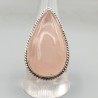 925 Sterling zilveren ring met druppelvormige Rozenkwarts 18 mm