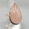 925 Sterling zilveren ring met druppelvormige Rozenkwarts 18 mm