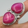 925 Sterling zilveren ring roze Botswana Agaat verstelbaar