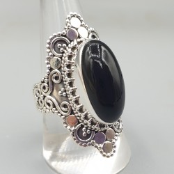 925 Sterling zilveren ring zwarte Onyx