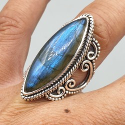 925 Sterling zilveren ring marquise Labradoriet