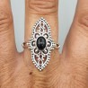 925 Sterling zilveren ring met ovale zwarte Onyx