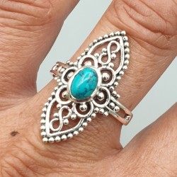 925 Sterling zilveren ring met ovale Turkoois
