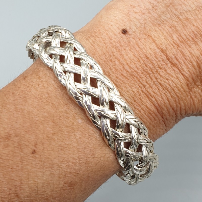 925 Sterling zilveren gevlochten bangle