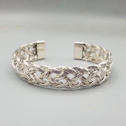 925 Sterling zilveren gevlochten bangle