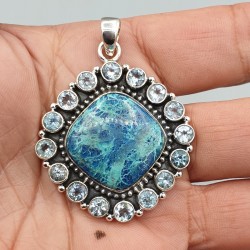925 Sterling zilveren hanger Shattuckiet en blauw Topaas