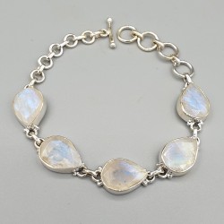 925 Sterling zilveren armband facet Maanstenen