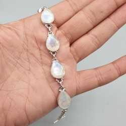 925 Sterling zilveren armband facet Maanstenen