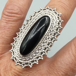 925 Sterling zilveren ring ovale Onyx verstelbaar