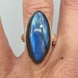 925 Sterling zilveren ring marquise Labradoriet 17.3 mm