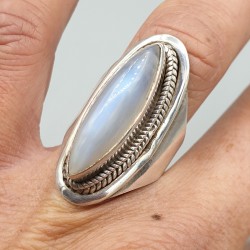 925 Sterling zilveren ring marquise Maansteen 17 mm