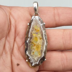 925 Sterling zilveren hanger Ethiopische Opaal in Agaat