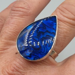 925 Sterling zilveren ring blauw Abalone schelp verstelbaar