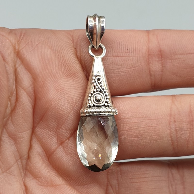 925 Sterling zilveren hanger groene Amethist druppel