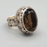925 Sterling zilveren ring Smokey Topaas bewerkte setting 18.5 mm