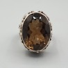 925 Sterling zilveren ring Smokey Topaas bewerkte setting 18.5 mm