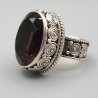925 Sterling zilveren ring Smokey Topaas bewerkte setting 18.5 mm