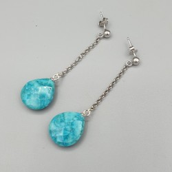 925 Sterling zilveren lange oorbellen Turkoois