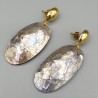 Vergulde oorbellen ovale blacklip schelp