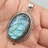 925 Sterling zilveren hanger ovale cabochon Labradoriet
