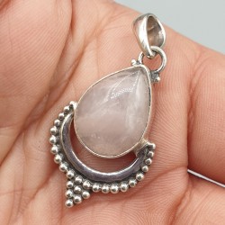 925 Sterling zilveren hanger Rozenkwarts