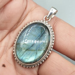 925 Sterling zilveren hanger cabochon Labradoriet