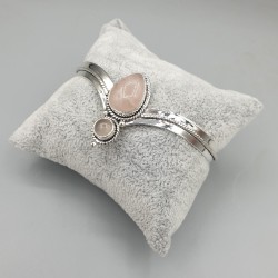925 Sterling zilveren bangle Rozenkwarts