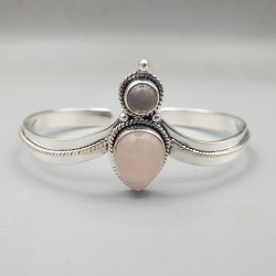 925 Sterling zilveren bangle Rozenkwarts